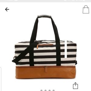 NEW Black & White Bag w/ Bottom Shoe Compartment